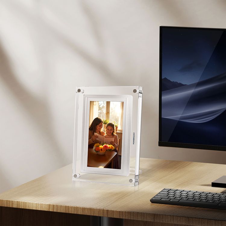 Powerology Digital Photo Display with 10" IPS Smart Frame, 1280×800 pixels Resolution, Smart Photo Centering, 32GB Built-in Storage, Android 6.0 OS, Wireless Instant Sharing