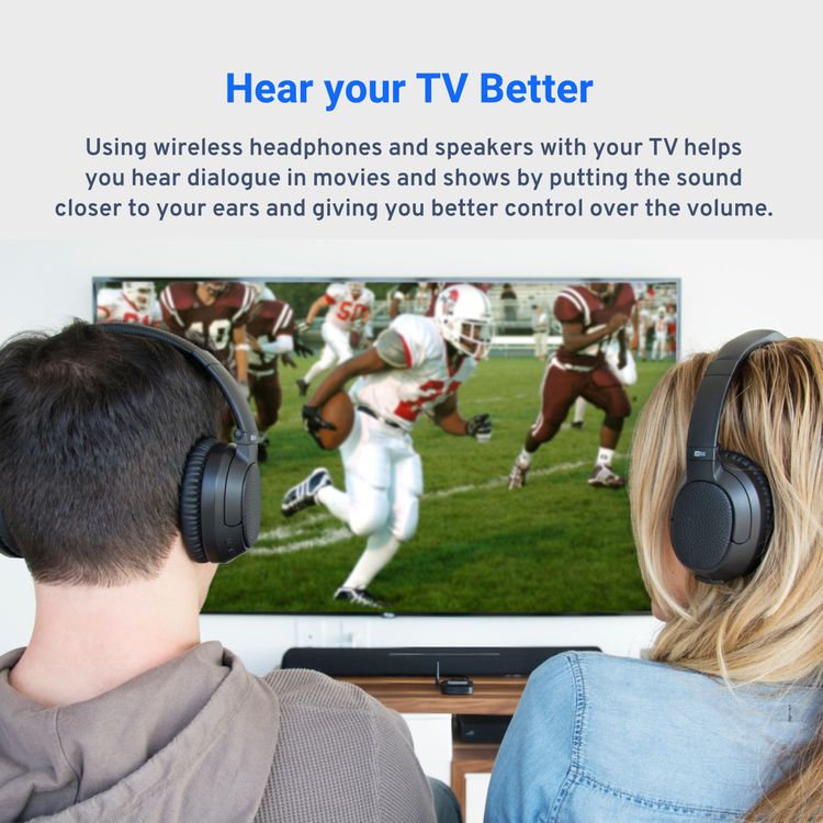 MEE audio - Connect Hub, Bluetooth Audio Transmitter and Receiver, Dual Bluetooth Connection, Conect Two Devices Simaltaneously, Long Range up to 30m, Easy - Voice Assisted Set-Up with aptX LL/HD (Black)