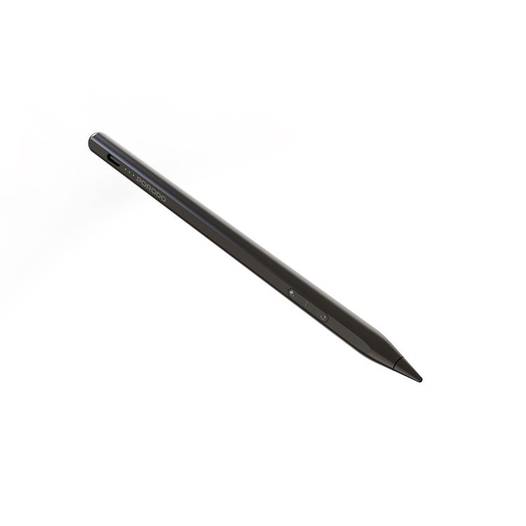 قلم بورودو المغناطيسي لجهاز آيباد، حجم سن 1.2 مم، يعمل بشكل مستمر لمدة 9 ساعات، مصنوع من سبيكة الألمنيوم، منفذ شحن USB-C، بطارية 130mAh، متوافق مع موديلات الآيباد من 2018 إلى 2024، بدون تأخير، شحن سريع - أسود