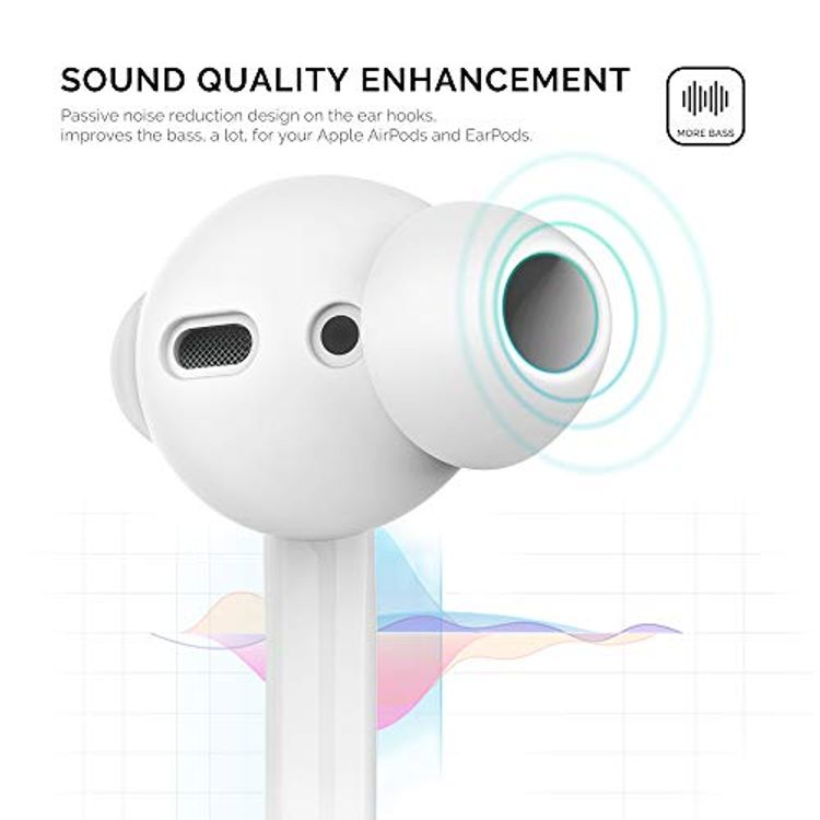 AhaStyle Silicone Cover for Airpods ( 3 Small Pairs ) - White