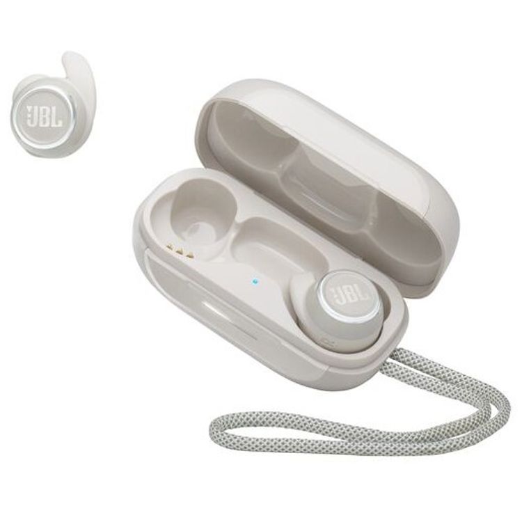 JBL Reflect Mini NC Waterproof True Wireless In-Ear Sport Headphones with Active Noise Cancelling with Smart Ambient, IPX7 Waterproof Feature - White