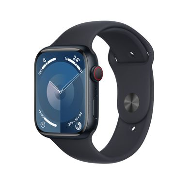 Apple Watch Series 9 [GPS + Cellular 45mm] with Midnight Aluminum Case & Midnight Sport Band | M/L