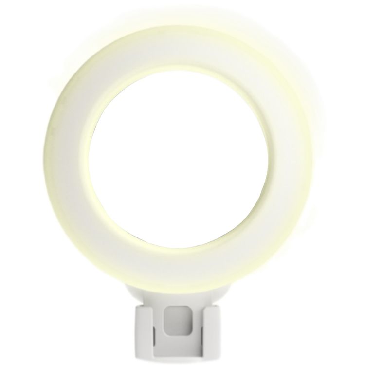 Porodo Lifestyle Clip-On Mirror Fill Light with Camera Shoe Mount, Type-C Charging Port, 200mAh Battery Capacity, Up to 4 Hours Working Time, 180° Adjustable Angle, Customizable Light Modes - White