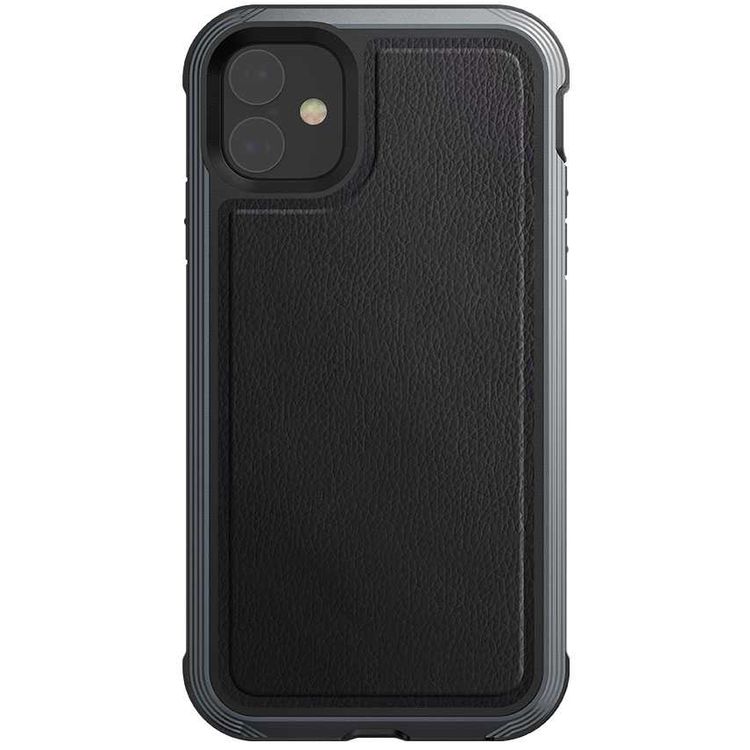 X-Doria Defense Lux Phone Case Compatible for iPhone 11 (6.1") Suitable with Wireless Charging - Black Leather