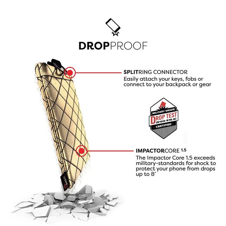 Phoozy Apollo II Series AntiMicrobial Thermal Mobile Phone Case Capsule, Shock & Drop Protection Cover, Insulated Ultra-Slim Germ, Extends Battery Life - Gold