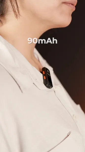 Porodo Wireless Collar Double Microphone in UAE | 24 Hours Working Time, Digital Display - Black | (PD-WCDMIC-BK)