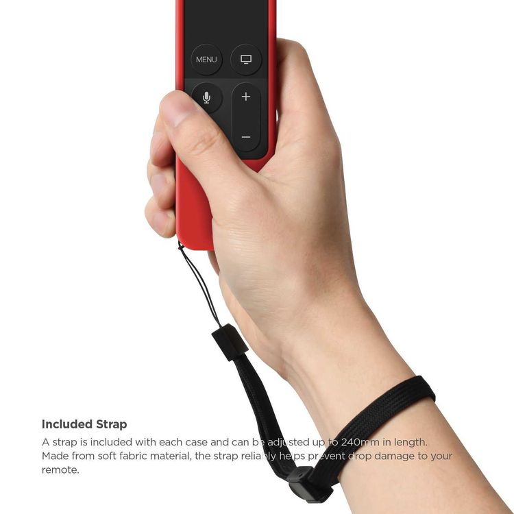 elago R1 Intelli Case Compatible with Apple TV Siri Remote 4K / 4th Generation - Magnet Technology, Shock Absorption - Red