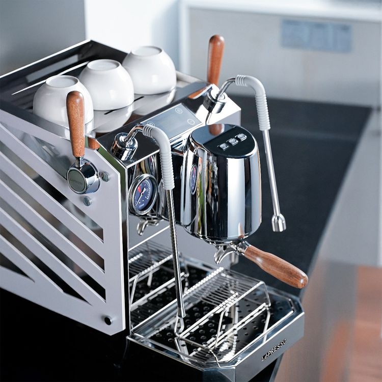 LePresso Corazzato 9-Bar Coffee Machine with Italian Rotary Pump, 3.0L Steam Boiler Capacity, Precise Temperature Control, Programmable Parameters, Pre-Infusion Control, 0.5L Coffee Boiler Capacity - Silver