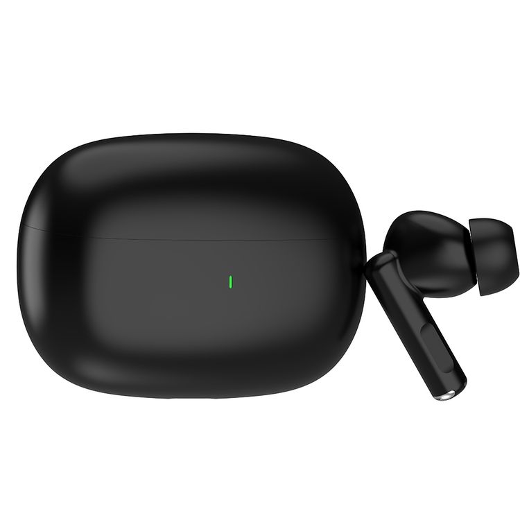 Porodo True Flex Earbuds Pro with Music & Gaming Mode, 5 Hours Play Time, 230mAh Case & 25mAh Earbuds Battery, Ultra Low Latency, USB-C Charging Port, Voice Assistant - Black