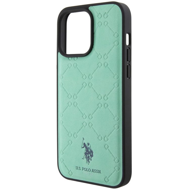 U.S.Polo Assn. PU Leather HS Pattern Case for iPhone 15 Series - Green - iPhone 15 Pro Max