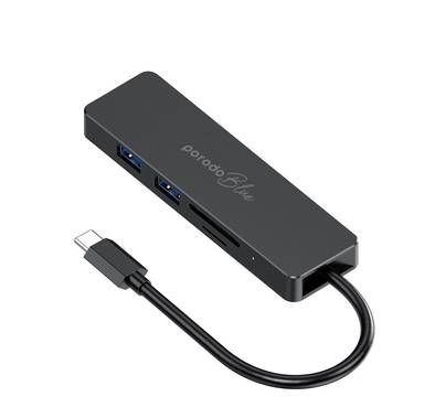 Porodo Blue 5 in 1 USB-C Hub HDMI USB SD MicroSD 4K 5Gbps...