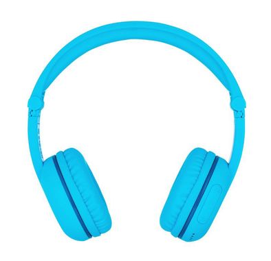 سماعات رأس لاسلكية للأطفال من BuddyPhones Play Glacier بتصميم قابل للطي، وحقيبة سفر ناعمة، ووسائد مضادة للحساسية، وعمر بطارية يصل إلى 14 ساعة - أزرق