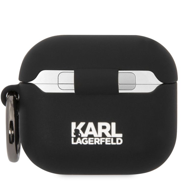 Karl Lagerfeld 3D Silicone Case for AirPods 3, NFT KARL Design, Lightweight, Easy Snap-on, Drop Protection, Easy to Carry - Black