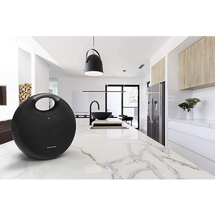 Harman Kardon Onyx Studio 6 Wireless Bluetooth Speaker - IPX7 Waterproof Extra Bass Sound System with Rechargeable Battery, Built-in Microphone - Black - Pink Citrus