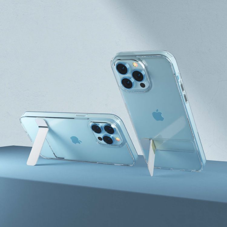 Devia High Transparence Protective Case with Built-In Bracket for iPhone 14 Pro Max - Clear