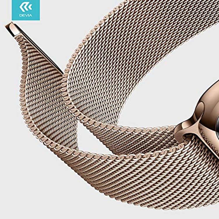 Devia Elegant Series Milanese Loop Replacement Wrist Band Strap, Stainless Steel Strap Compatible for Apple Watch 38/40mm - Rose Gold