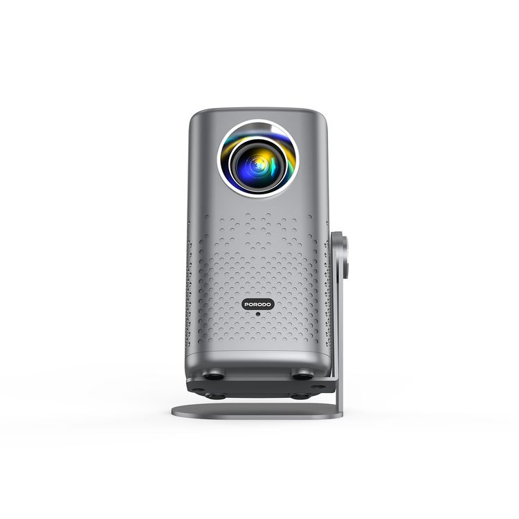 Porodo Lifestyle Gobo Portable Air Projector with Adjustable Screen Size, 2 Hours Playtime, 150 ANSI Lumens, 35” – 150” Adjustable Screen Size, Over Temperature Protection, Media Player, Air Projection, 1080P Full HD, 2 Hours Working Time - Gray