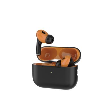 Green Lion 2nd Gen Earbuds Pro2 with ANC, Type-C Charging, Universal Compatibility, Wireless Charging, Built-in Microphone,  Silicone Ear Tips & Lanyard Included, 13mm High Excursion Driver, 4 Hours Playtime, Pure Bass Sound - Black / Orange