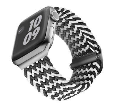 Viva Madrid Crisben Watch Strap, Replacement Bracelet Wrist Strap Wristband Compatible for Apple Watch 42/44mm - Mono Black/White