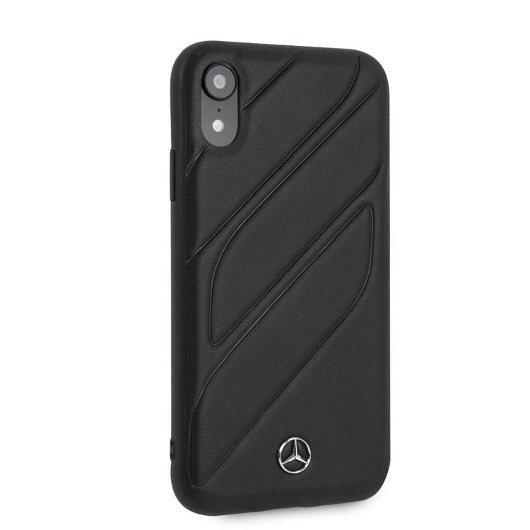 Mercedes-Benz New Organic I Genuine Leather Hard Case for iPhone Xr - Black