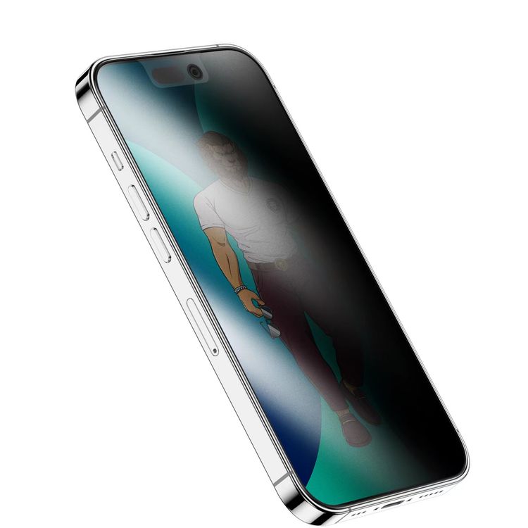 Green Lion 3D AG/Matte Privacy Glass Screen Protector for iPhone 14 Pro Max - Black