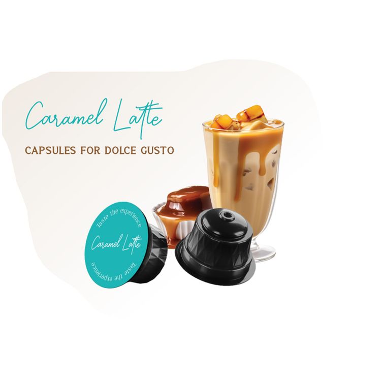 Lepresso Capsule for Dolce Gusto 16pc - Caramel Latte, 0% Cholesterol and Trans Fat, Air-Tight Capsules 