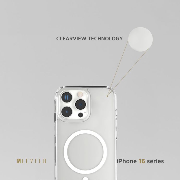 Levelo MagSafe Clara Clear Case for iPhone 16 Pro Max with Clearview Technology & 3H Scratch Resistance - Clear