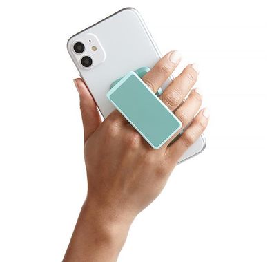 Handl Solid Mobile Stand Phone Grip, Pairs with Any Smart Phone, Multi-functional Kickstand, Compatible with Wireless Charging, Phone grip and Stand - Mint Green