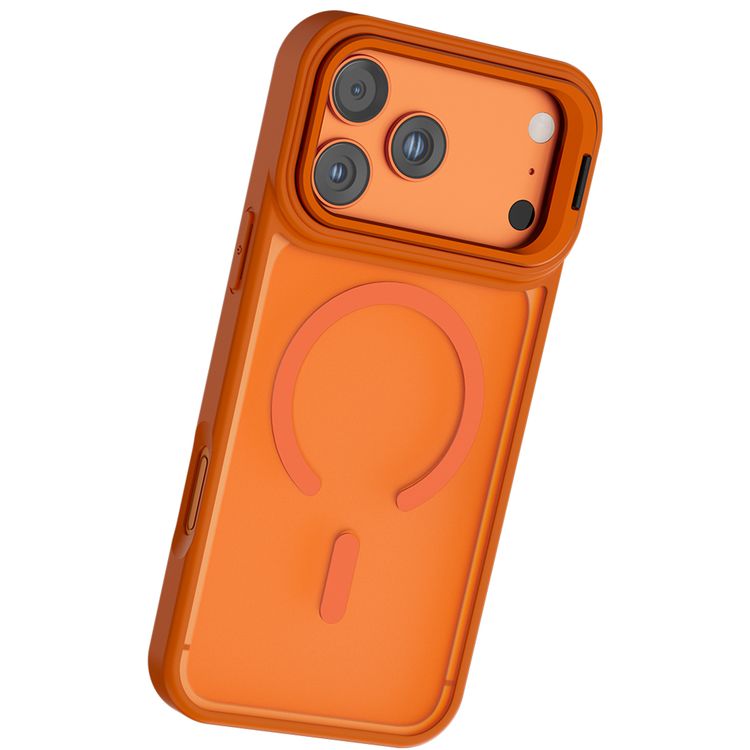 Solo Pro Camera Kickstand Case for iPhone 17 Pro Max with MagSafe Compatibility, TPU+PC  Material, Strong Magnets, Raised Camera Bezel, Shock-Resistant Bumper, Metal Camera Ring, Camera Ring Stand, Built-in Kickstand - Orange
