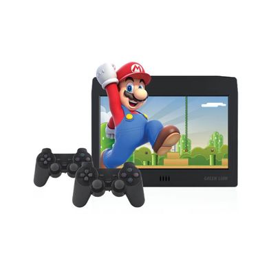 Green Lion Classic Retro Gaming Console with 11 Inches TFT Screen, Supports VGA Output & HD Output, Supports TF Card Up-to 512 GB, 10800mAh Battery, 6 Hours Working Time, Linux System - Black