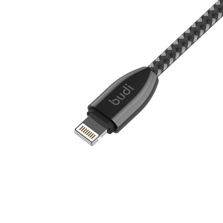 Budi Sync Lightning Cable Connector USB 2.0 Port - Black