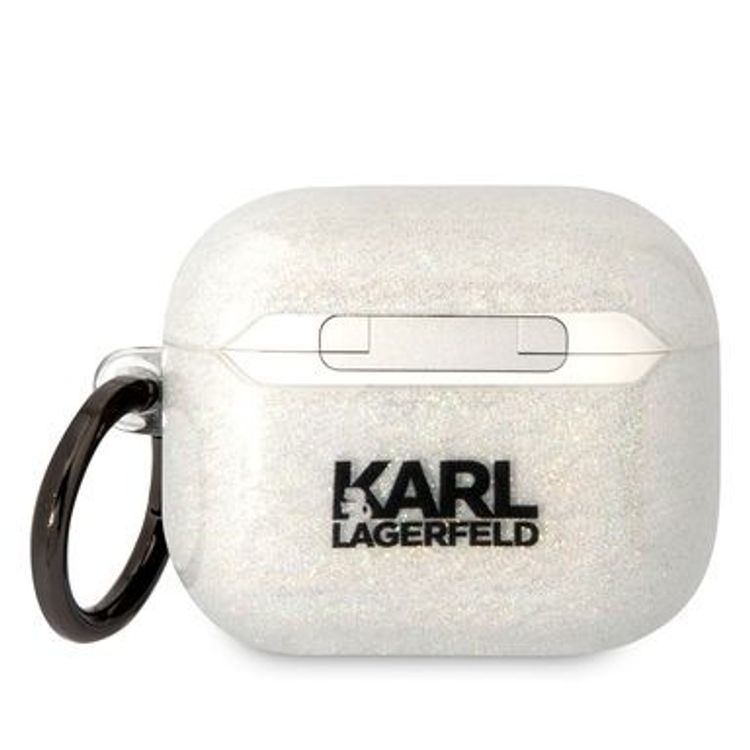 Karl Lagerfeld TPU Glitter NFT Karl & Choupette Airpods 3 Case - Transparent