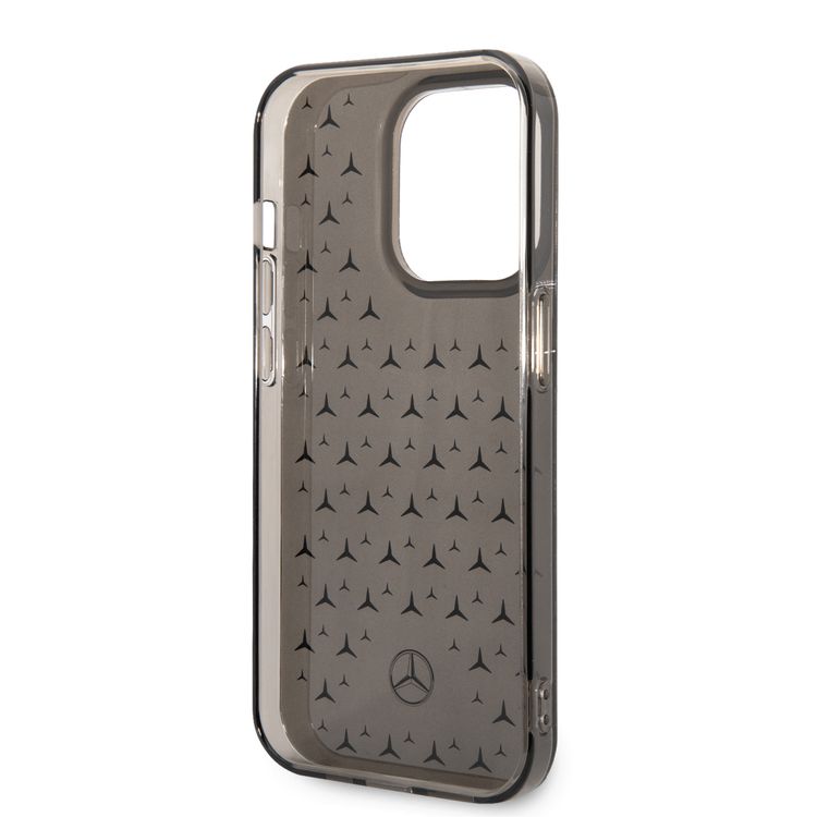 Mercedes-Benz Double Layer PC/TPU Case with Large Star Pattern iPhone 14 Compatibility - Black / Silver