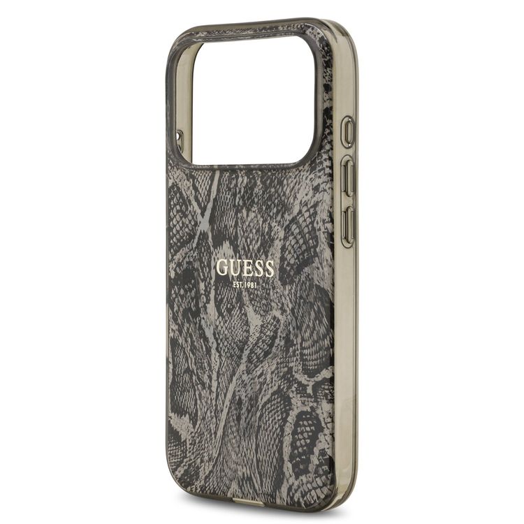 غطاء MagSafe للكمبيوتر الشخصي و TPU بتصميم نمط Phython وشعار كلاسيكي لهاتف iPhone 17 Pro Max، حماية من الصدمات، قبضة مريحة، تصميم رفيع وخفيف الوزن، تغليف مستدام، سهل التركيب - أسود