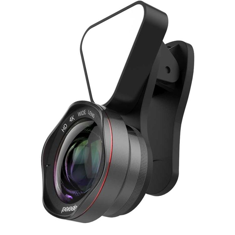 Porodo 3 in 1 Phone Camera Lens with Detachable Flash 3 Level Brightness - Adjustable Angle - 0.6x Wide Angle Lens - 15x Macro Lens - Dual Lens Suitable for Smartphones - Black