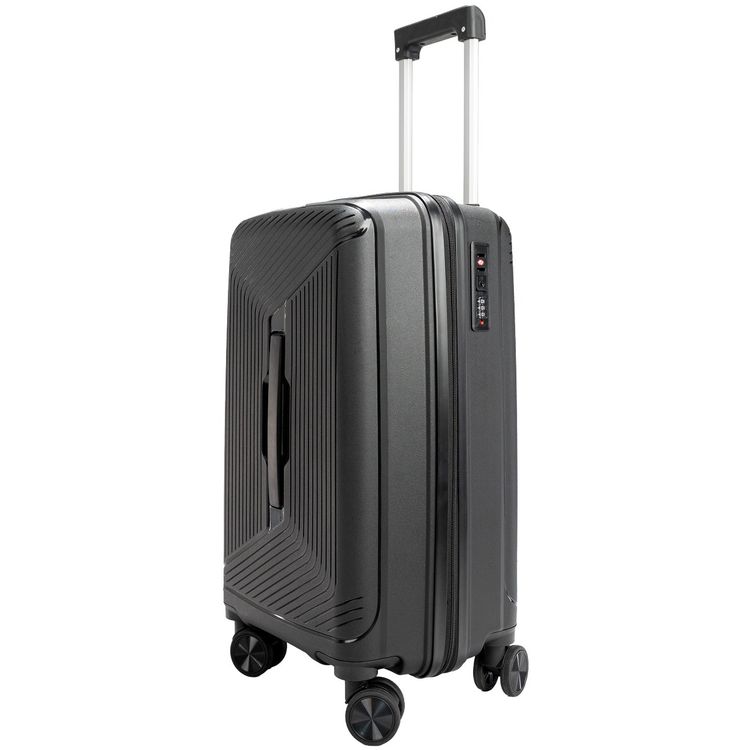Levelo Tenax Set of 3 Travel Luggage with Double Wheels, Unbreakable Material, Anti-Theft Zipper, 360° Wheel Rotation, Combination Lock, Scratch Resistant - Black