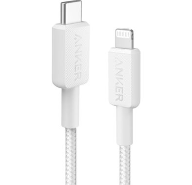 Anker 322 USB-C to Lightning Cable [Braided] 3ft | White