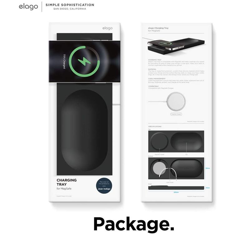 elago Charging Tray with MagSafe Charger Magnetic Wireless Charger Tray, with iPhone 12, Pro, Pro Max, Mini and other Wireless Chargers phones [Magsafe Not Included] Violet-Blue