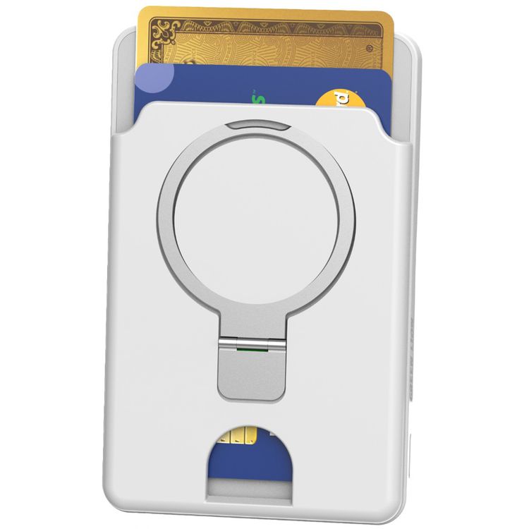 Green Lion Magno Wallet with Built-in 5000mAh Power Bank, Bluetooth Version 5.3, All Over the World Tracking Range, Built-in Kickstand, Lost & Found Tracker, Flight-Approved, Up to 15W Wireless Output, 2 Cards Slot - White