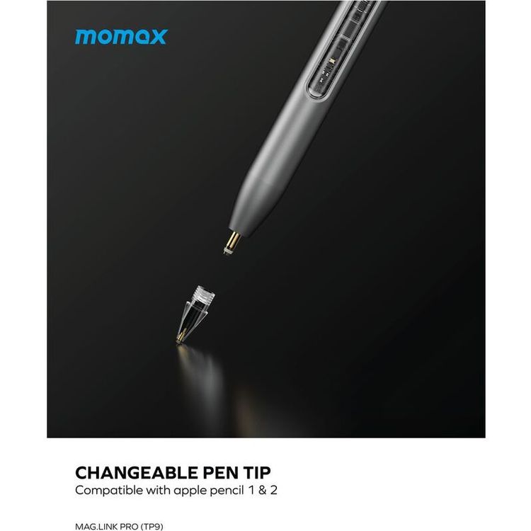 Mag.Link Pro Magnetic Charging Active Stylus Pen of Momax - Space Gray