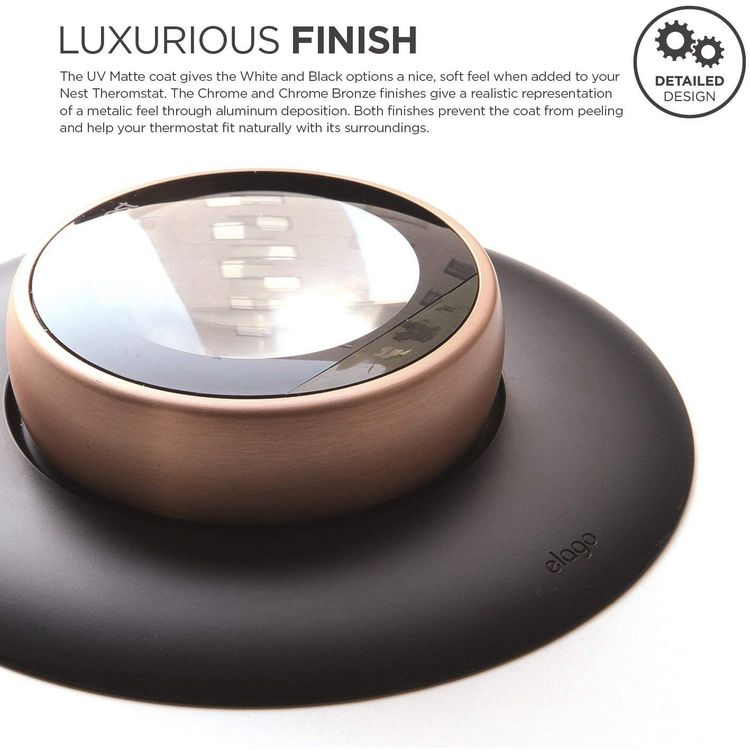 Elago Wall Plate Cover Suitable for Google Nest Thermostat Wall Plate Compatible with Nest Learning Thermostat 1st/2nd/3rd - Black