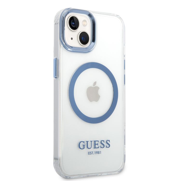 Guess Magsafe Compatibility Transparent Outline iPhone 14 Compatibility - Blue