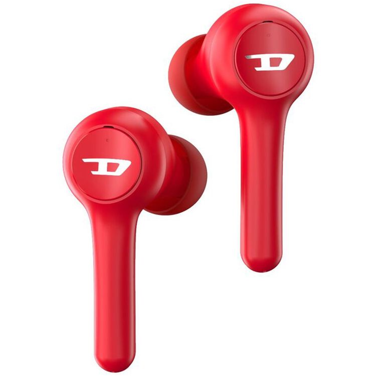 Diesel True Wireless Earbuds, Multi-Functional Button, 32 Hours Total Playtime, In-Ear Only, Multi-Functional Button, Mono and Stereo - Red