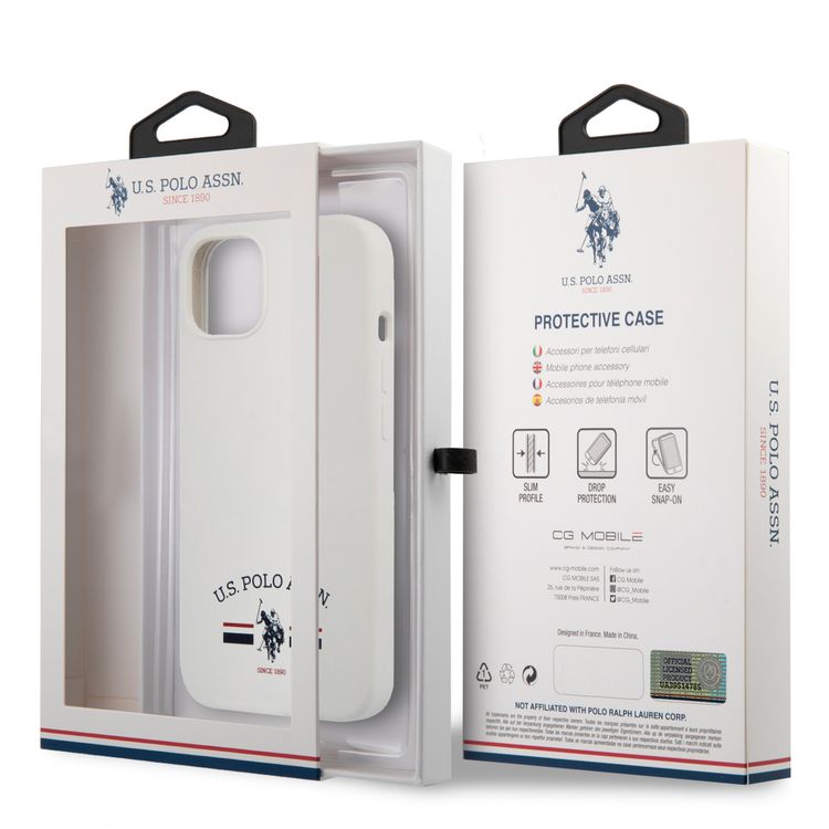 CG MOBILE U.S. Polo Assn. Liquid Silicone Flag Logo USPA Compatible for iPhone 13 (6.1") Shock Absorption, Anti-Scratch, Easy Access to All Ports, & Drop Resistant