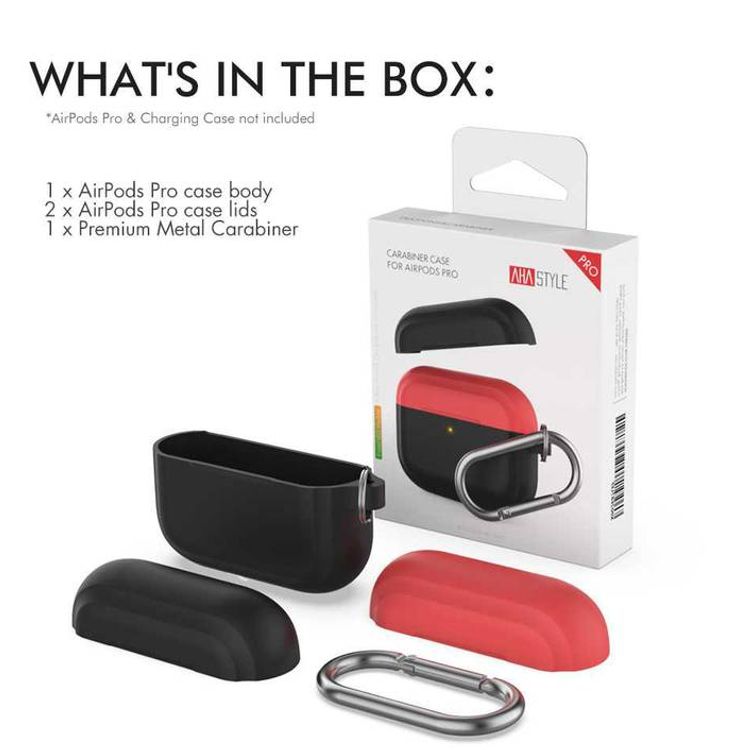 AhaStyle Premium Silicone Two Toned Case with Anti-Lost Keychain Compatible for AirPods Pro, Scratch Resistant, Shock Absorption, Drop Protection, & Dustproof