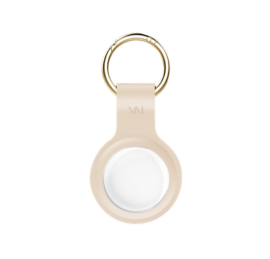 Viva Madrid Airtrax Flexo Silicone Case Compatible with AirTag, Portable Protective Skin Cover, Anti-Lost Holder with Key Ring Suitable for AirTag Bluetooth Tracker - Beige