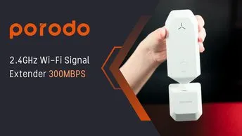 Porodo 2.4GHz Wi-Fi Signal Extender in UAE | 3-Pin UK Plug - Quick Setup | White Color | (PD-24GWFE-WH)