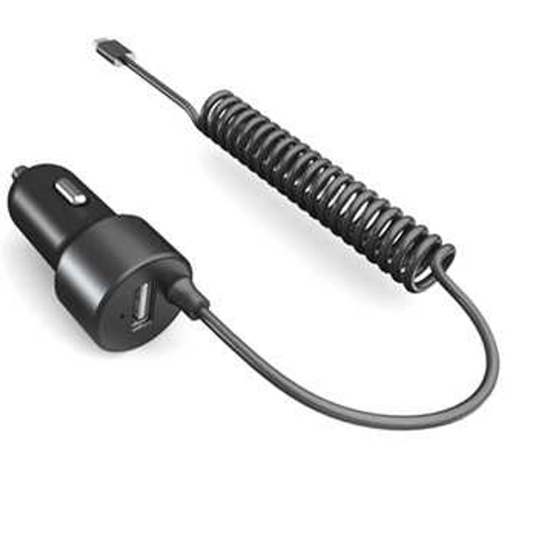 Porodo Car Charger 4.8A With Type-C Cable 1.5m - Black