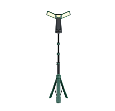Green Lion Explorer Tripod 4500 Lumens Camping Light, Power Bank Function, Foldable, Type-C & Solar Charging, Digital Display, Remote Control, 7-25 Hours Runtime, 9000mAh Battery, 180cm Height with Telescopic Design, LED Spotlight - Black