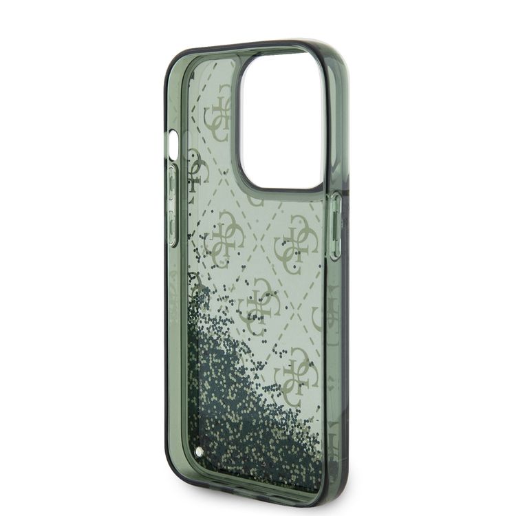 Guess Liquid Glitter Case with 4G Pattern - Green - iPhone 15 Pro Max